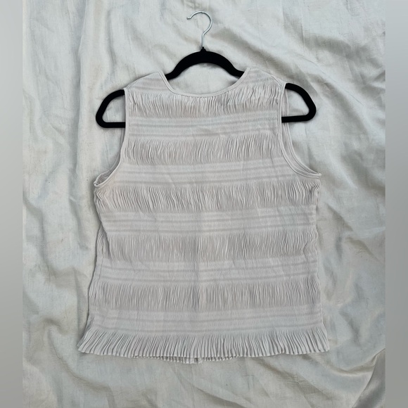 Tahari Textured Cream Tank Top - Picture 1 of 8